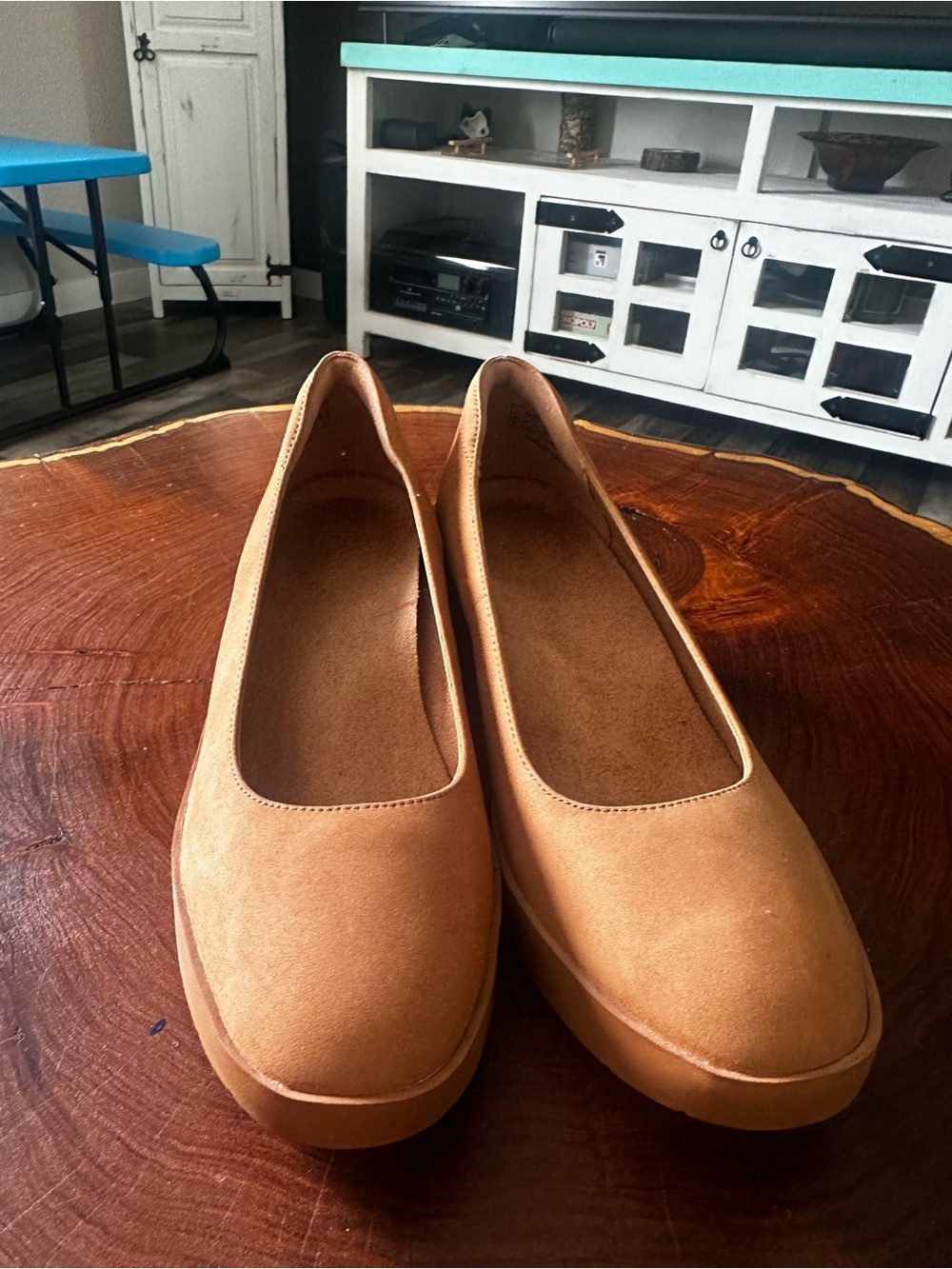 Vionic Women's Tan Platform Ballet Flats